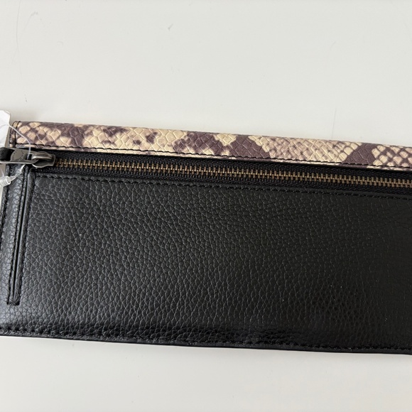 COACH SOFT BLACK WALLET BAG  WITH SNAKE EMBOSSED LEATHER TRIM (F57592) - Picture 8 of 13
